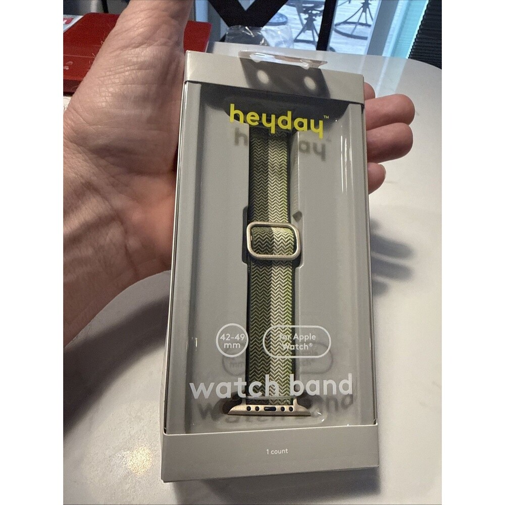 Heyday Apple Watch Band 42-49mm Sage Olive Elastic Adjustable Fits 135-215 mm